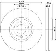 8DD 355 129-251 - Tarcza hamulcowa HELLA PAGID 