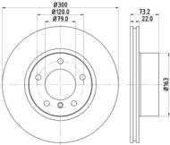 8DD 355 129-401 - Tarcza hamulcowa HELLA PAGID 