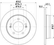 8DD 355 129-451 - Tarcza hamulcowa HELLA PAGID 