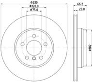 8DD 355 129-641 - Tarcza hamulcowa HELLA PAGID 