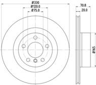 8DD 355 129-811 - Tarcza hamulcowa HELLA PAGID 