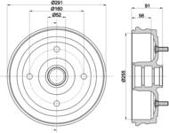 8DT 355 300-891 - Bęben hamulcowy HELLA PAGID 