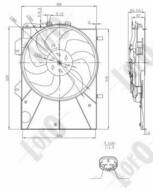 009-014-0013 - Wentylator chłodnicy DEPO /z ramą / PSA C2/C3 1.4i/C3 Picasso 1.4VTi 95