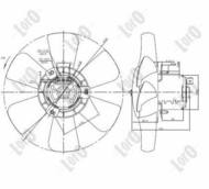 053-014-0020 - Wentylator chłodnicy DEPO VW GOLF 1.3/1.8/1.8 16V 89- (6 łopatek)