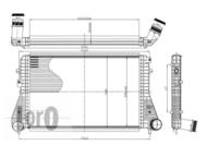 053-018-0006 - Chłodnica powietrza DEPO (intercooler) VAG A3 03-/1.6-1.9TDI śr.kr.60mm