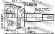 0110-ACV40L26A48 - Przegub nap.FEBEST /zew./ TOYOTA CAMRY 06-11