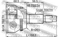 0110-MHU38A48 - Przegub nap.FEBEST /zew./ TOYOTA HIGHLANDER 00-07