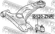 0120-ZNR - Sworzeń wahacza FEBEST /przód dolny/ TOYOTA AVENSIS 03-08