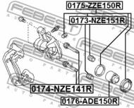 0173-NZE151R - Osłona prowadnicy zacisku hamulcowego FEBEST /tył/ TOYOTA COROLLA 06-13