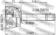 0210-071 - Przegub nap.FEBEST NISSAN TERRANO/PATHFINDER 95-03