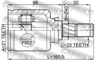 0211-E11AT - Przegub nap.FEBEST /wew. / NISSAN NOTE 05-12