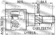 0211-T30R - Przegub nap.FEBEST /wew. / NISSAN X-TRAIL 07-13