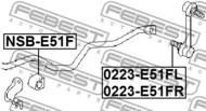 0223-E51FL - Łącznik stabilizatora FEBEST /przód L/ NISSAN ELGRAND 02-10