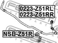 0223-Z51RL - Łącznik stabilizatora FEBEST /tył L/ NISSAN MURANO 07-14