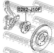 0282-J10F - Łożysko koła -piasta FEBEST /przód/ NISSAN X-TRAIL 07-13