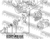 0287-R51M - Rolka napinacza FEBEST NISSAN PATHFINDER 05-13