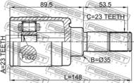 0311-HRV4WDLH - Przegub nap.FEBEST /wew. / HONDA HR-V 98-05