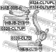 0320-CL7D - Sworzeń wahacza FEBEST /przód dolny/ HONDA ACCORD 02-08