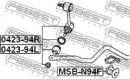 0423-94R - Łącznik stabilizatora FEBEST /przód P/ MITSUBISHI CHARIOT/SPACE WAGON GRANDIS 97-03