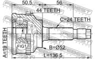 0510-014A44 - Przegub nap.FEBEST MAZDA DEMIO 96-02