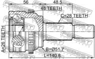 0510-CX5A48R - Przegub nap.FEBEST /tył/ /zew./ MAZDA CX-5 11-