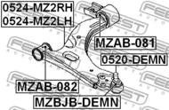 0520-DEMN - Sworzeń wahacza FEBEST /przód dolny/ MAZDA DEMIO 02-07