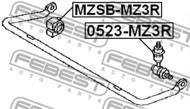 0523-MZ3R - Łącznik stabilizatora FEBEST /tył/ MAZDA 3 BK 03-08