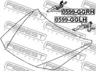 0599-GGRH - Mocowanie pokrywy silnika FEBEST /P/ MAZDA 6 02-08