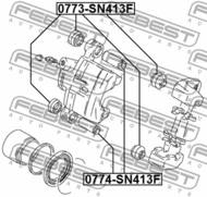 0773-SN413F - Osłona prowadnicy zacisku hamulcowego FEBEST /przód/ SUZUKI BALENO/ESTEEM 95-01
