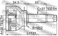 0810-B13 - Przegub nap.FEBEST /zew./ SUBARU LEGACY 03-09