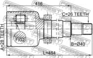 2111-CA220RH - Przegub nap.FEBEST /P/ /wew. / FORD MONDEO 07-14