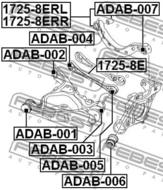 ADAB-007 - Tuleja wahacza FEBEST /tył VAG A4/A6 01-