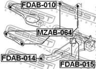 FDAB-014 - Tuleja wahacza FEBEST /tył/ wzdłużnego FORD MONDEO 00-07