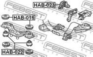 HAB-023 - Mocowanie dyferencjału FEBEST /tył/ HONDA ACCORD 02-08