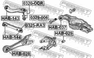 HAB-037 - Tuleja wahacza FEBEST /tył/ HONDA ODYSSEY 99-03