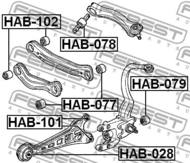 HAB-101 - Tuleja wahacza FEBEST /tył/ HONDA ACCORD 94-98 (2szt na stronę)