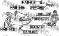 HAB-162 - Tuleja wahacza FEBEST /tył/ HONDA CR-V 07-12 /zestaw/