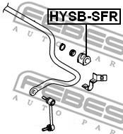 HYSB-SFR - Poduszka stabilizatora FEBEST /tył/ HYUNDAI SANTA FE 00-06
