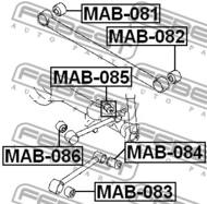 MAB-083 - Tuleja wahacza FEBEST /dół/ MITSUBISHI PAJERO PININ/IO 99-05