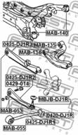 MAB-134 - Tuleja wahacza FEBEST /tył górny/ MITSUBISHI GALANT 06-12