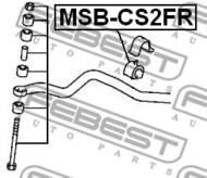 MSB-CS2FR - Poduszka stabilizatora FEBEST /przód/ MITSUBISHI LANCER 00-09/JEEP COMPASS/PATRIOT 06-/DODGE CALI