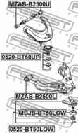 MZAB-B2500U - Tuleja wahacza FEBEST /przód górny/ MAZDA B2500 02-06