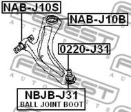 NAB-J10B - Tuleja wahacza FEBEST /przód-tylna/ NISSAN X-TRAIL 07-13