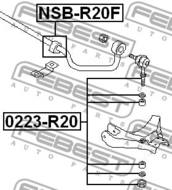 NSB-R20F - Poduszka stabilizatora FEBEST /przód/ 29 NISSAN TERRANO 93-06
