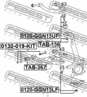 TAB-367 - Tuleja wahacza FEBEST /przód dolny/ TOYOTA HILUX 04-12