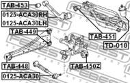 TAB-450Z - Tuleja zwrotnicy FEBEST /tył/ TOYOTA RAV4 05-13