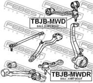 TBJB-MWD - Osłona sworznia wahacza FEBEST /górny/ 30.5X16.5 X32 TOYOTA MARK 2/CHASER/CRESTA 4WD 96-01
