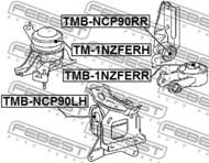 TM-1NZFERH - Poduszka silnika FEBEST /P/ /pływająca/ TOYOTA YARIS 05-11