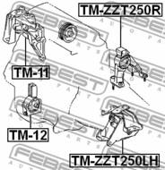 TM-ZZT250R - Poduszka silnika FEBEST /tył/ TOYOTA AVENSIS 03-08