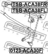 TSB-ACA38FL - Poduszka stabilizatora FEBEST /przód L/ 22,2mm TOYOTA RAV4 05-13